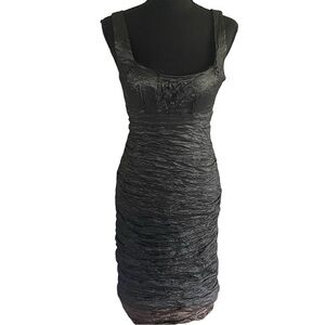 Vintage 1990s Nicole Miller Collection Metallic Ruched Bodycon Dress- 8